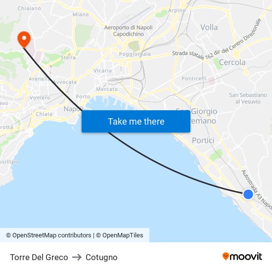 Torre Del Greco to Cotugno map