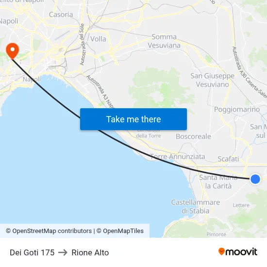 Dei Goti 175 to Rione Alto map