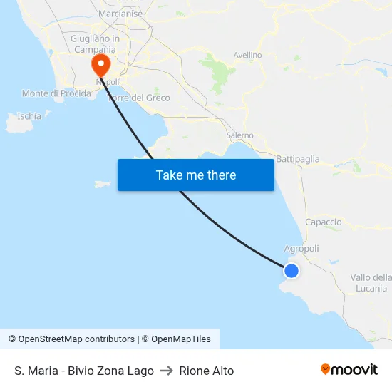 Santa Maria - Lake Area Junction to Rione Alto map