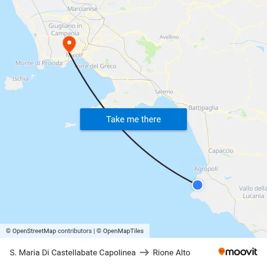 Santa Maria Di Castellabate Terminal to Rione Alto map