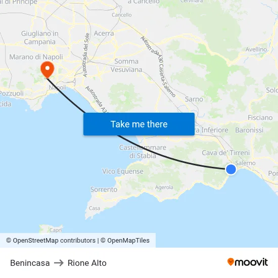 Benincasa to Rione Alto map