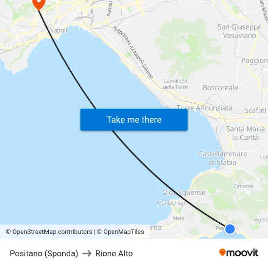 Positano (Sponda) to Rione Alto map