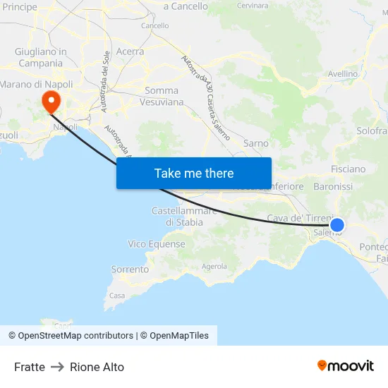 Fratte to Rione Alto map