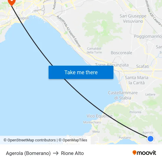 Agerola (Bomerano) to Rione Alto map