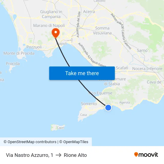 Via Nastro Azzurro, 1 to Rione Alto map