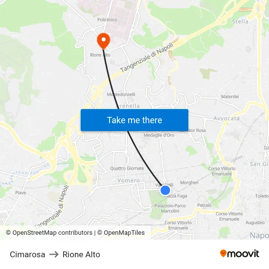 Cimarosa to Rione Alto map