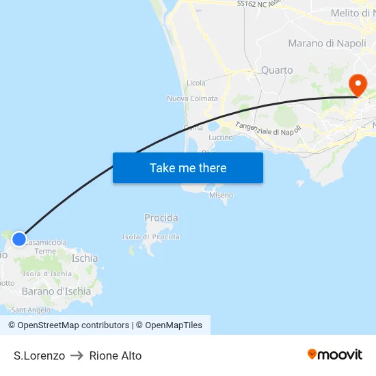 S. Lorenzo to Rione Alto map