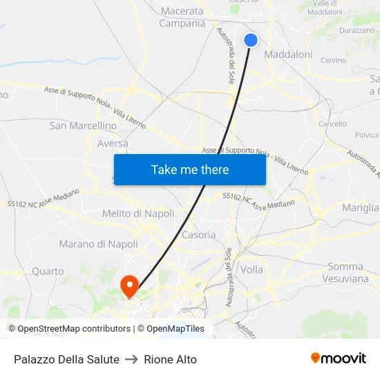 Palazzo Della Salute to Rione Alto map