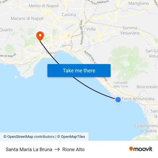 Santa Maria La Bruna to Rione Alto map