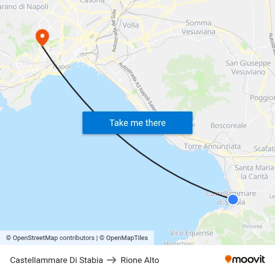 Castellammare Di Stabia to Rione Alto map