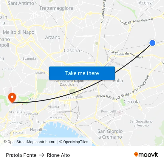 Pratola Ponte to Rione Alto map