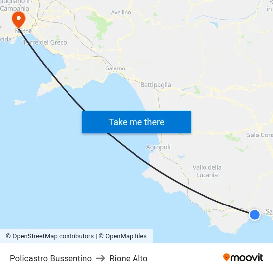 Policastro Bussentino to Rione Alto map