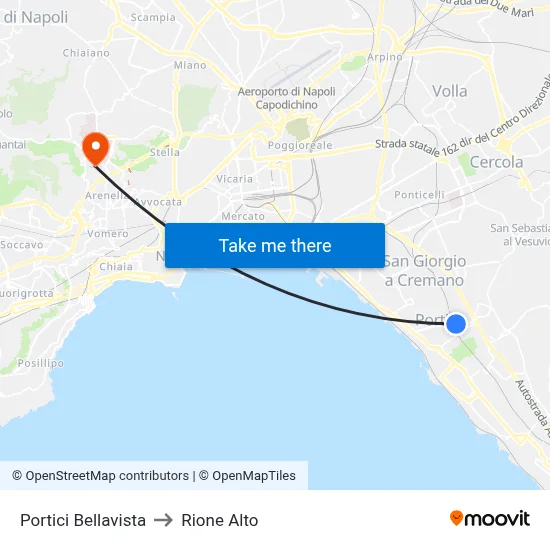 Portici Bellavista to Rione Alto map