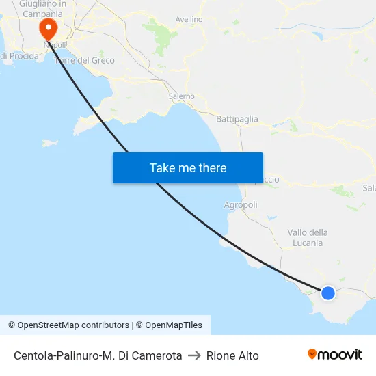 Centola-Palinuro-Marina Di Camerota to Rione Alto map