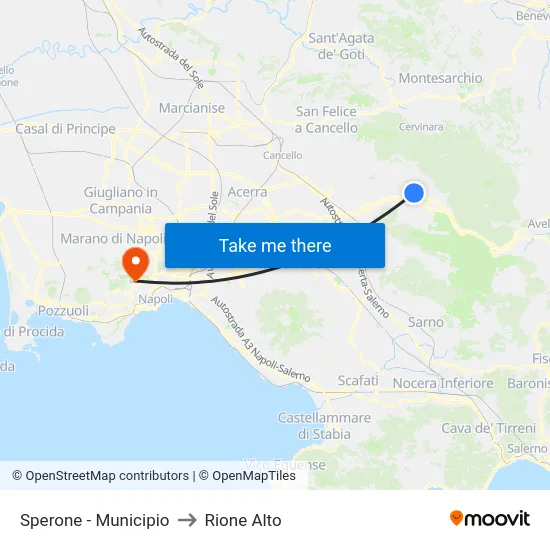 Sperone - Municipio to Rione Alto map