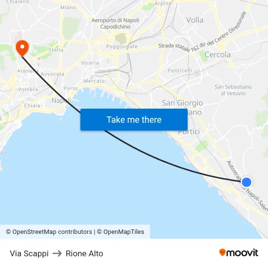 Via Scappi to Rione Alto map