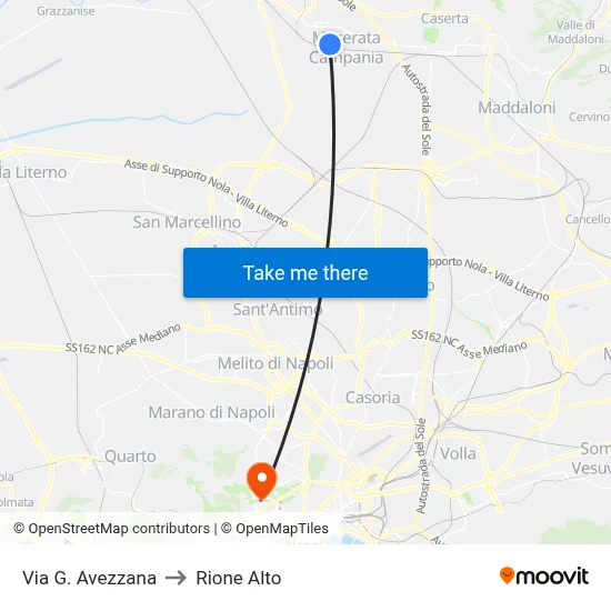 Via G. Avezzana to Rione Alto map
