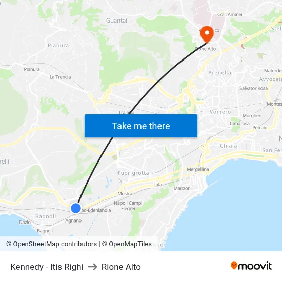 Kennedy - Itis Righi to Rione Alto map