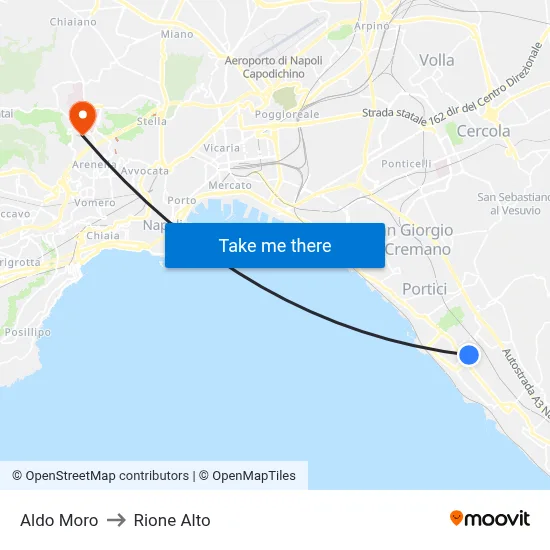 Aldo Moro Street to Rione Alto map