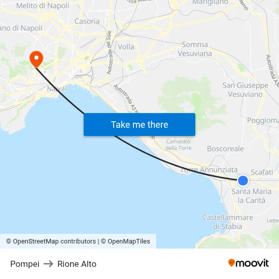 Pompei to Rione Alto map