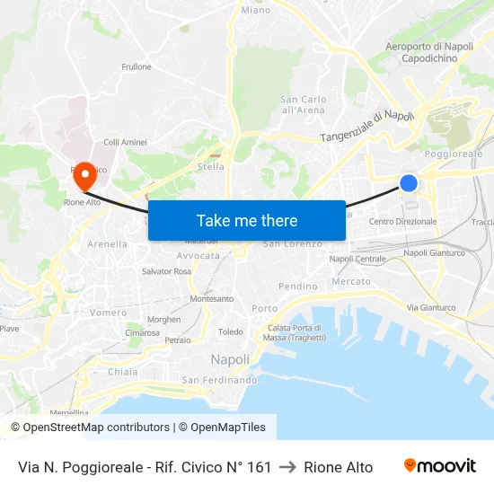 Via N. Poggioreale - Ref. No. 161 to Rione Alto map