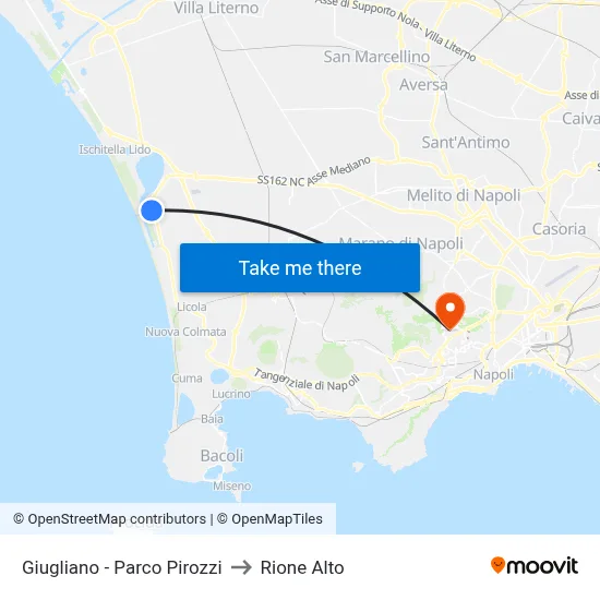 Giugliano - Parco Pirozzi to Rione Alto map