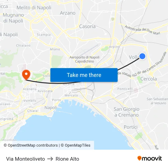 Monteoliveto Street to Rione Alto map