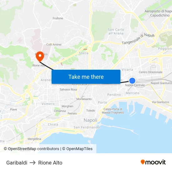 Garibaldi to Rione Alto map