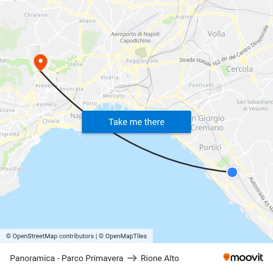 Panoramic Road - Primavera Park to Rione Alto map