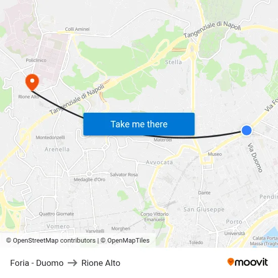 Foria - Cathedral to Rione Alto map