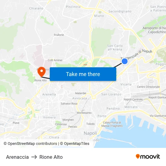 Arenaccia to Rione Alto map
