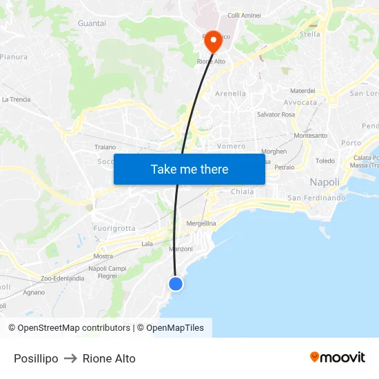 Posillipo to Rione Alto map