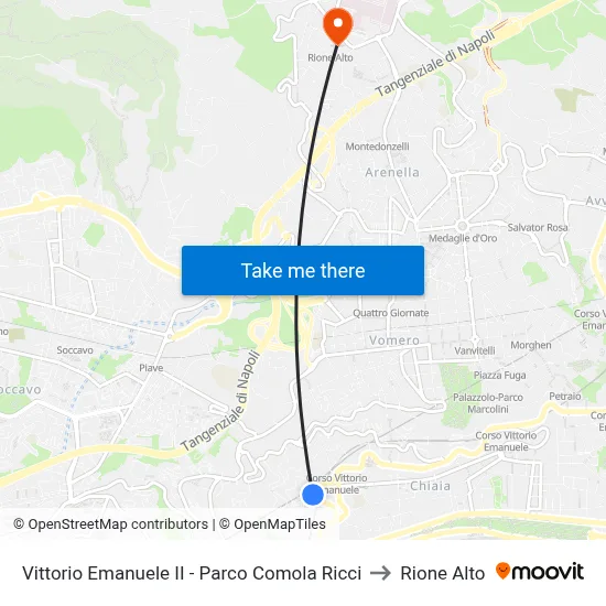 Vittorio Emanuele II - Comola Ricci Park to Rione Alto map