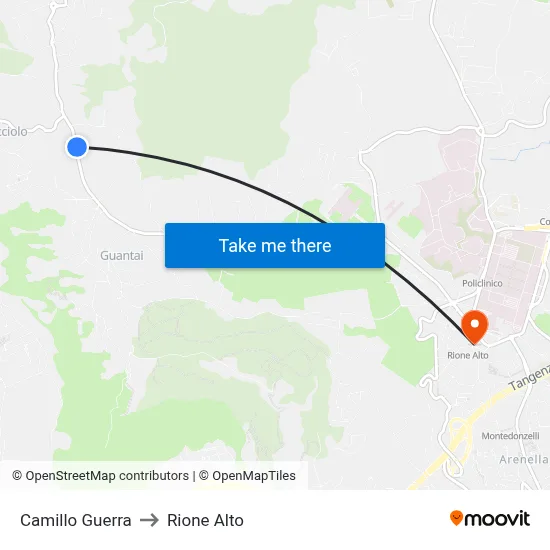 Camillo Guerra to Rione Alto map