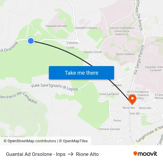 Guantai Ad Orsolone - INPS to Rione Alto map