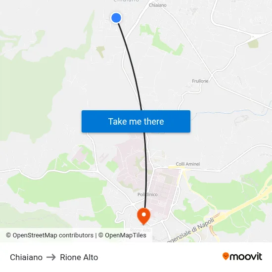 Chiaiano to Rione Alto map