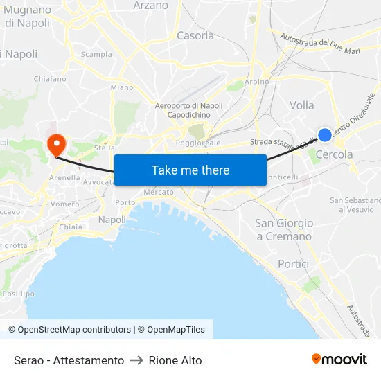 Serao Terminal to Rione Alto map