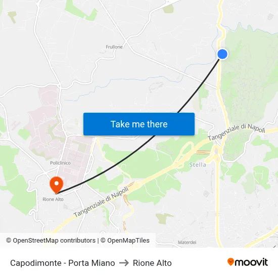 Capodimonte - Miano Gate to Rione Alto map