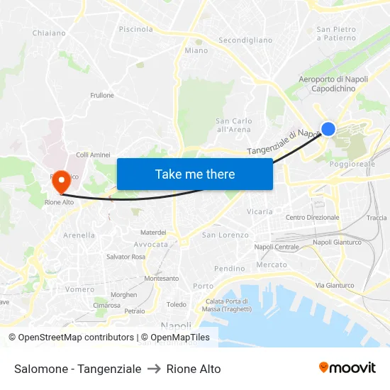 Salomone - Ring Road to Rione Alto map