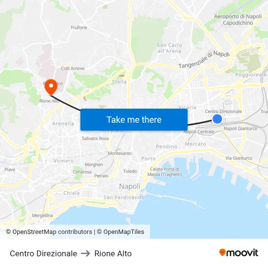 Directional Center to Rione Alto map