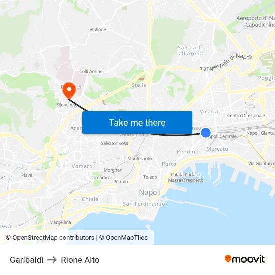 Garibaldi to Rione Alto map