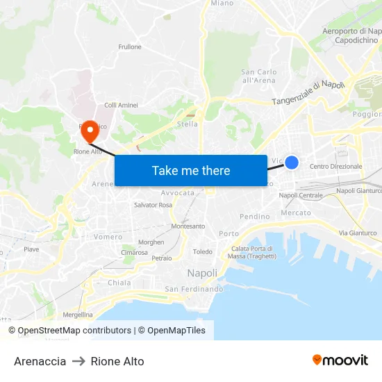 Arenaccia to Rione Alto map