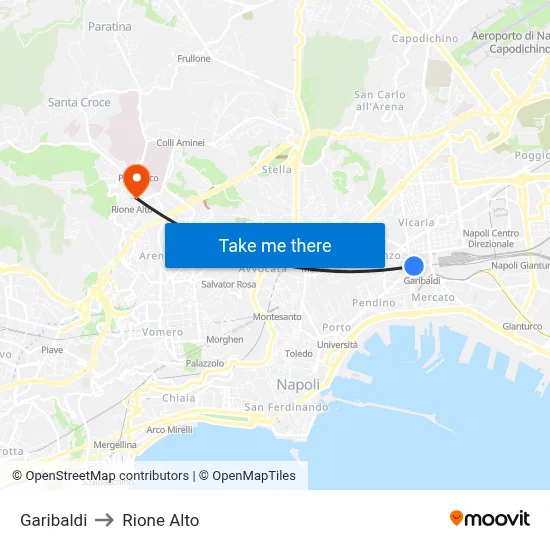Garibaldi to Rione Alto map