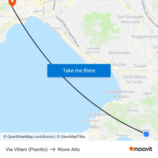 Villani Street (Pianillo) to Rione Alto map