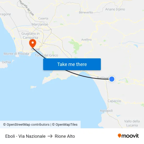 Eboli - National Road to Rione Alto map