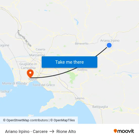 Ariano Irpino - Prison to Rione Alto map