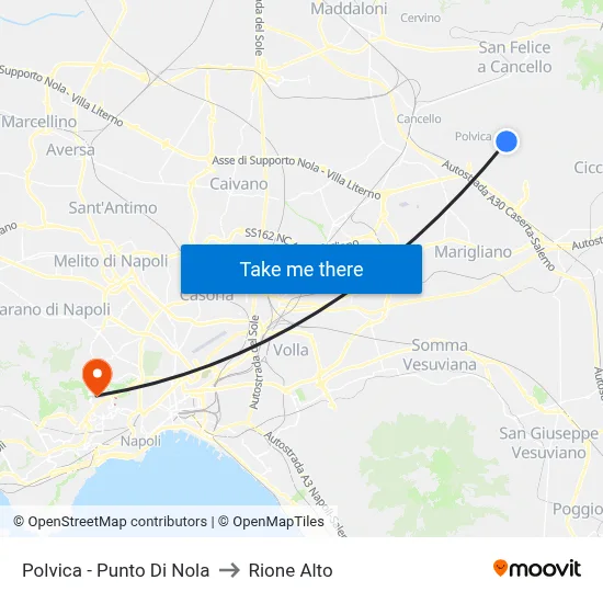 Polvica - Punto Di Nola to Rione Alto map