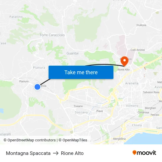 Split Mountain to Rione Alto map