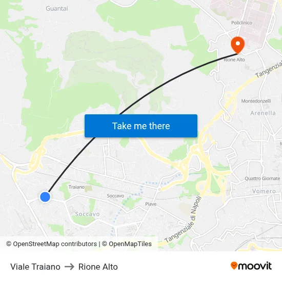 Traiano Avenue to Rione Alto map