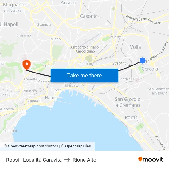Rossi - Caravita Area to Rione Alto map